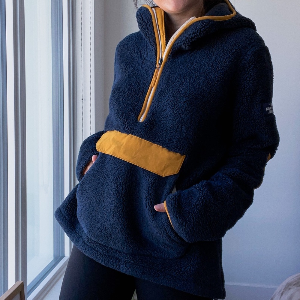 The North Face Navy and Mustard Hoodie
